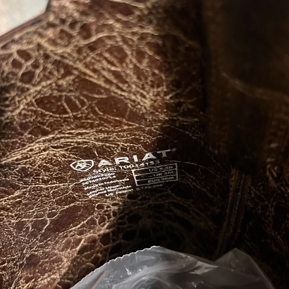 Ariat Dark Brown Embroidered Heeled Boots Western Boots - Picture 4 of 7